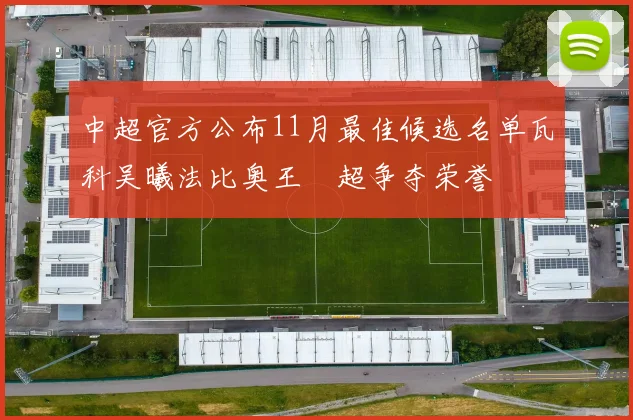 中超官方公布11月最佳候选名单瓦科吴曦法比奥王燊超争夺荣誉